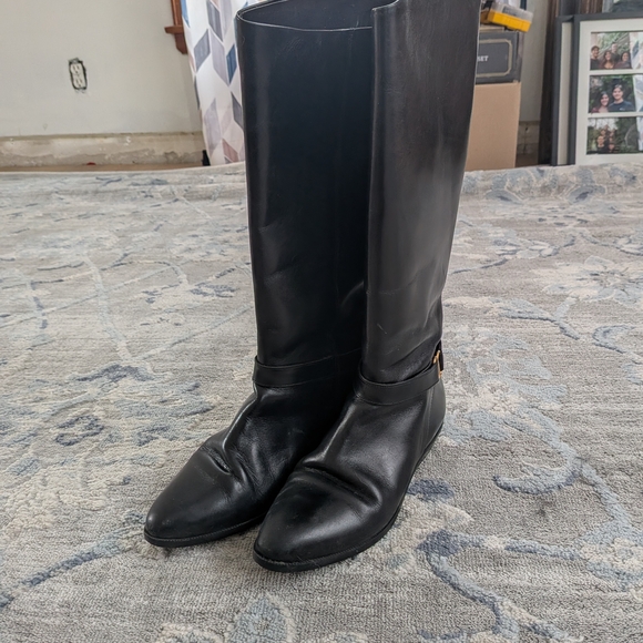 Etienne Aigner Shoes - Etienne Aigner Black Leather Tall Riding Boots